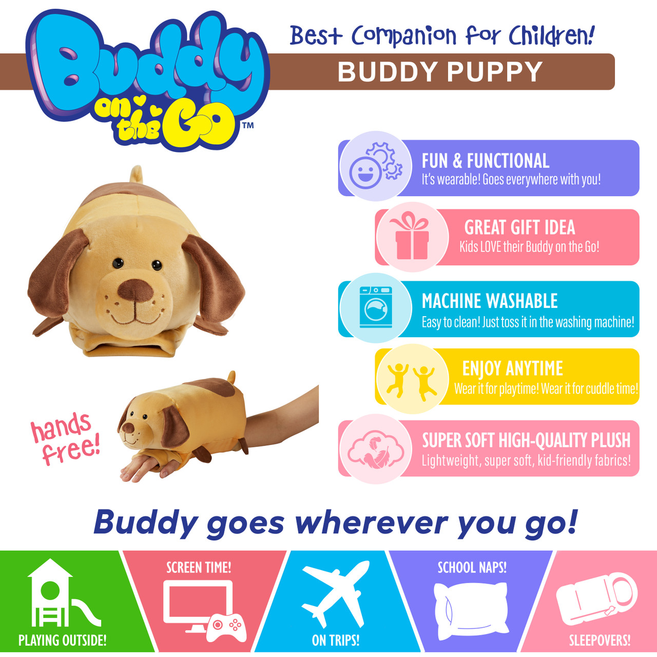 Buddy on the Go Plush - Buddy Puppy - Image 6