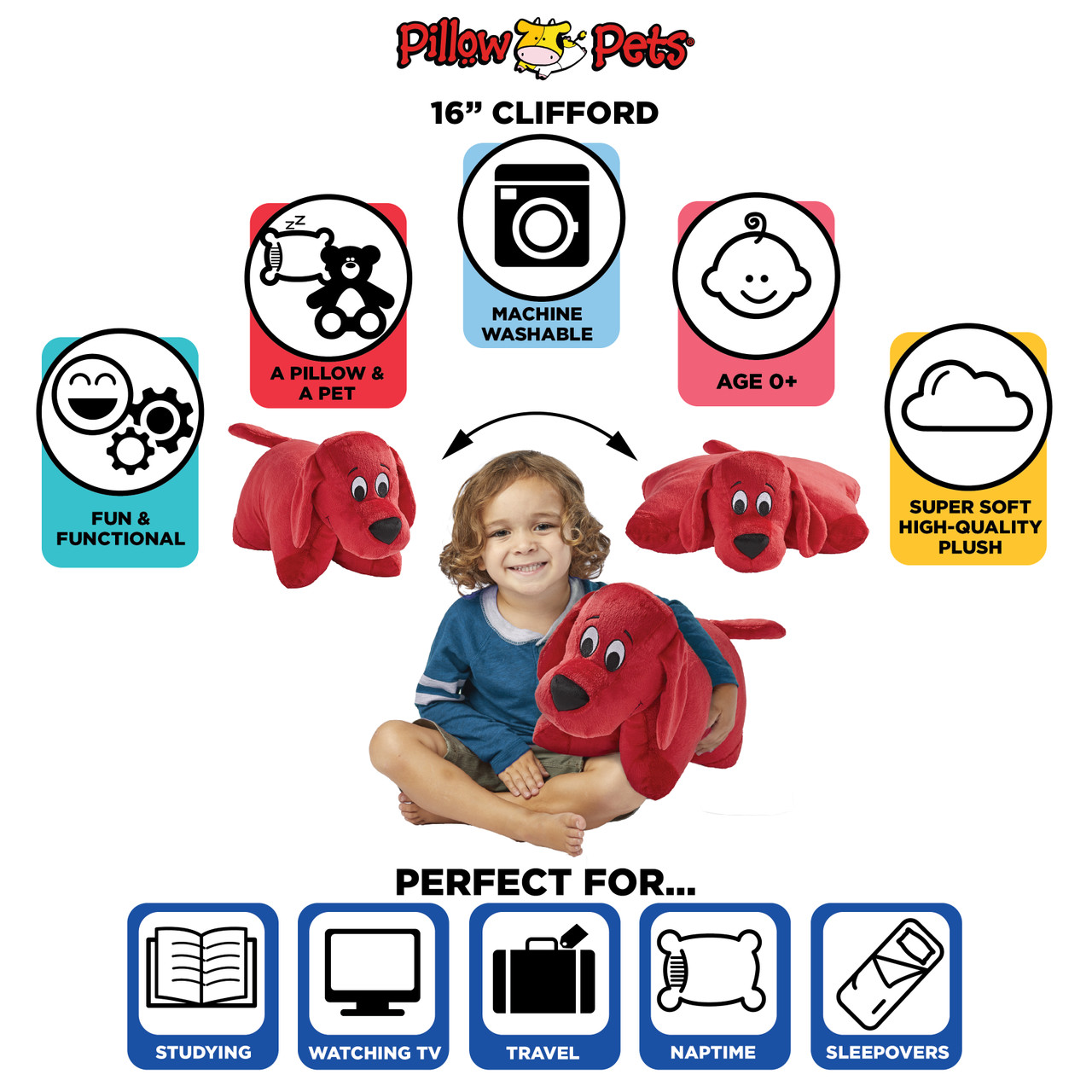 Scholastic Clifford The Big Red Dog Plush Pillow Pet - Image 4