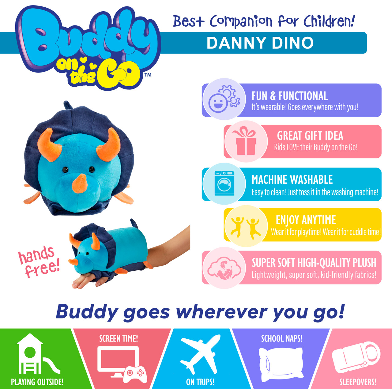 Buddy on the Go Plush - Danny Dino - Image 5