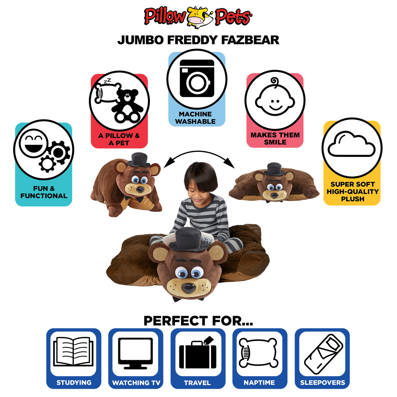 FNAF Freddy Fazbear Jumbo 30" Plush Pillow Pet - Image 6