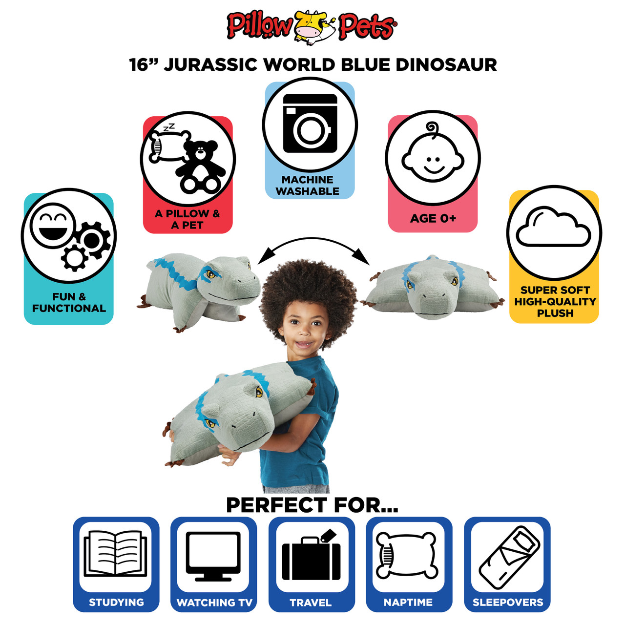 NBCU Jurassic World Blue Plush Pillow Pet - Image 5
