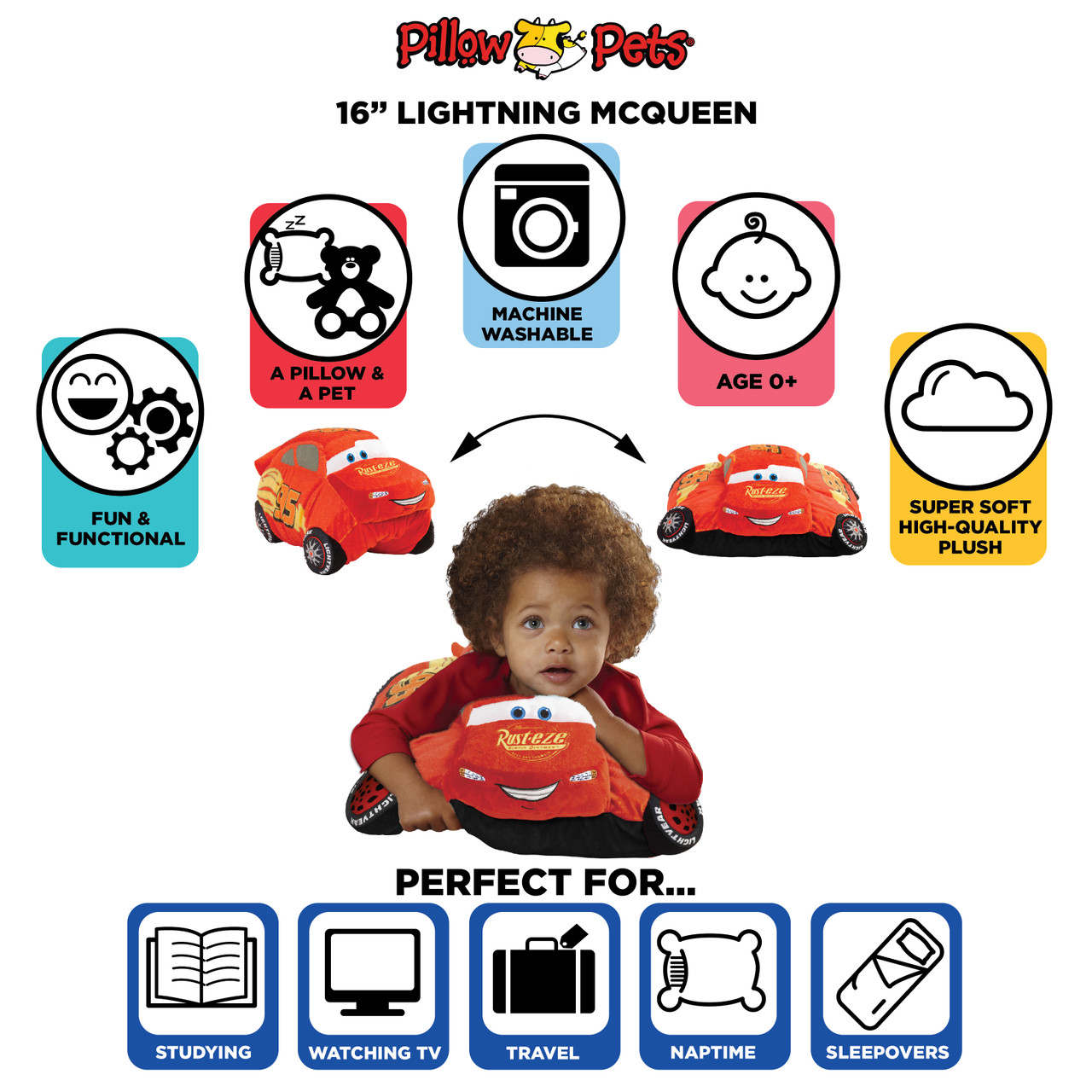 Disney Cars Lightning McQueen Plush Pillow Pet - Image 4