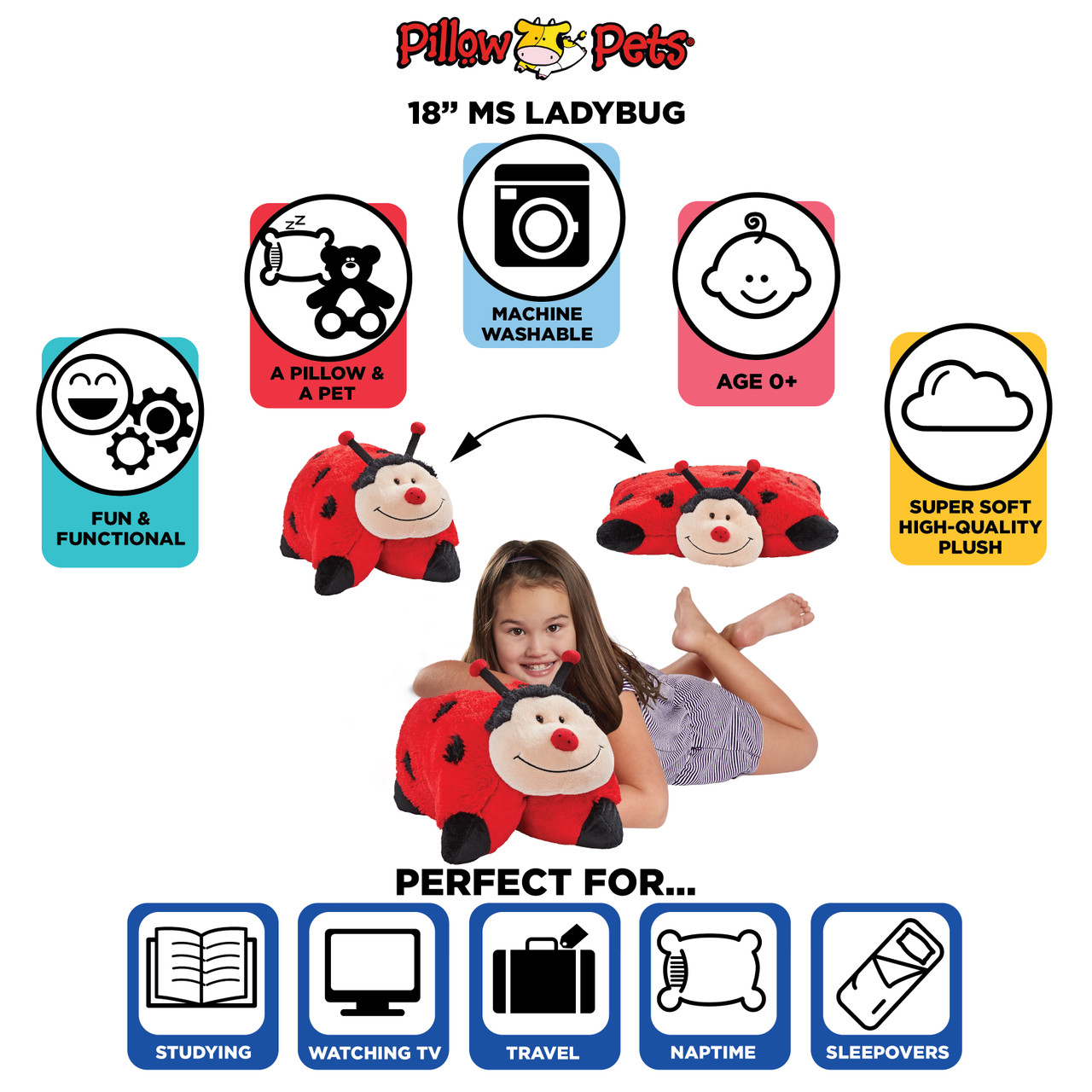 Ms. Ladybug Plush Pillow Pet - Image 5