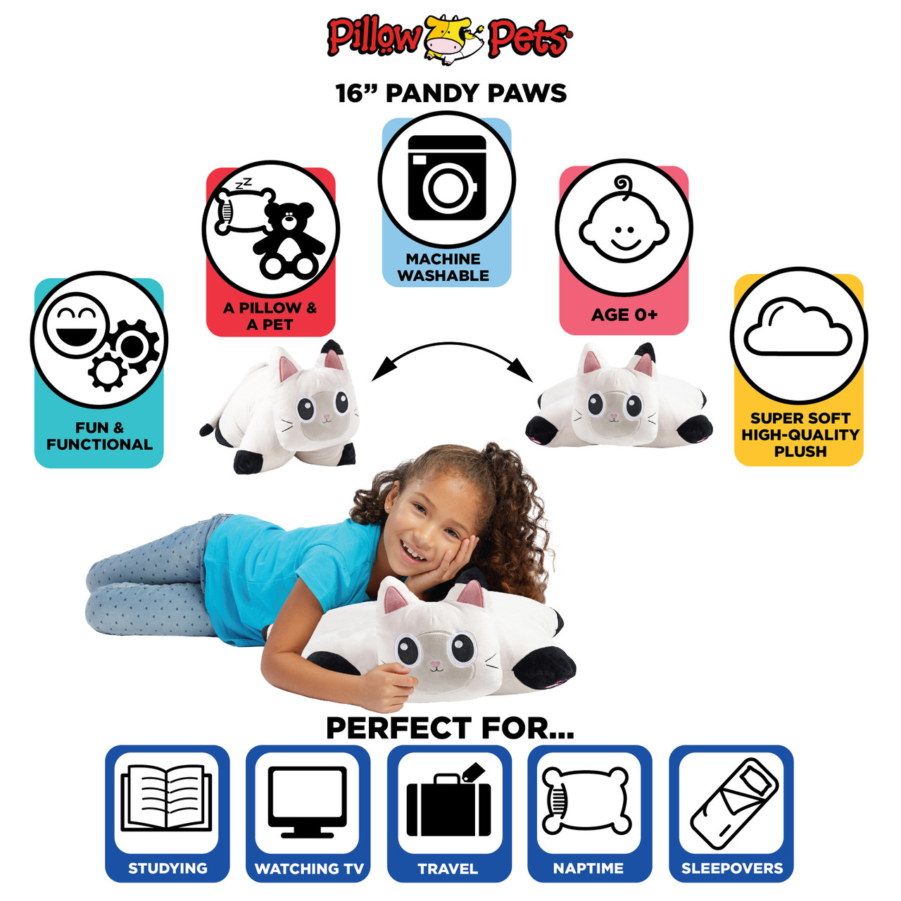 NBCU Gabby's Dollhouse Pandy Paws Plush Pillow Pet - Image 5