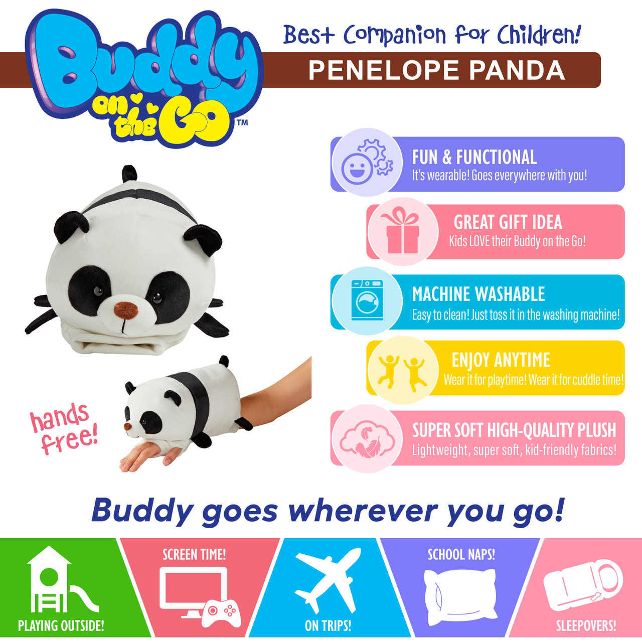 Buddy on the Go Plush - Penelope Panda - Image 5