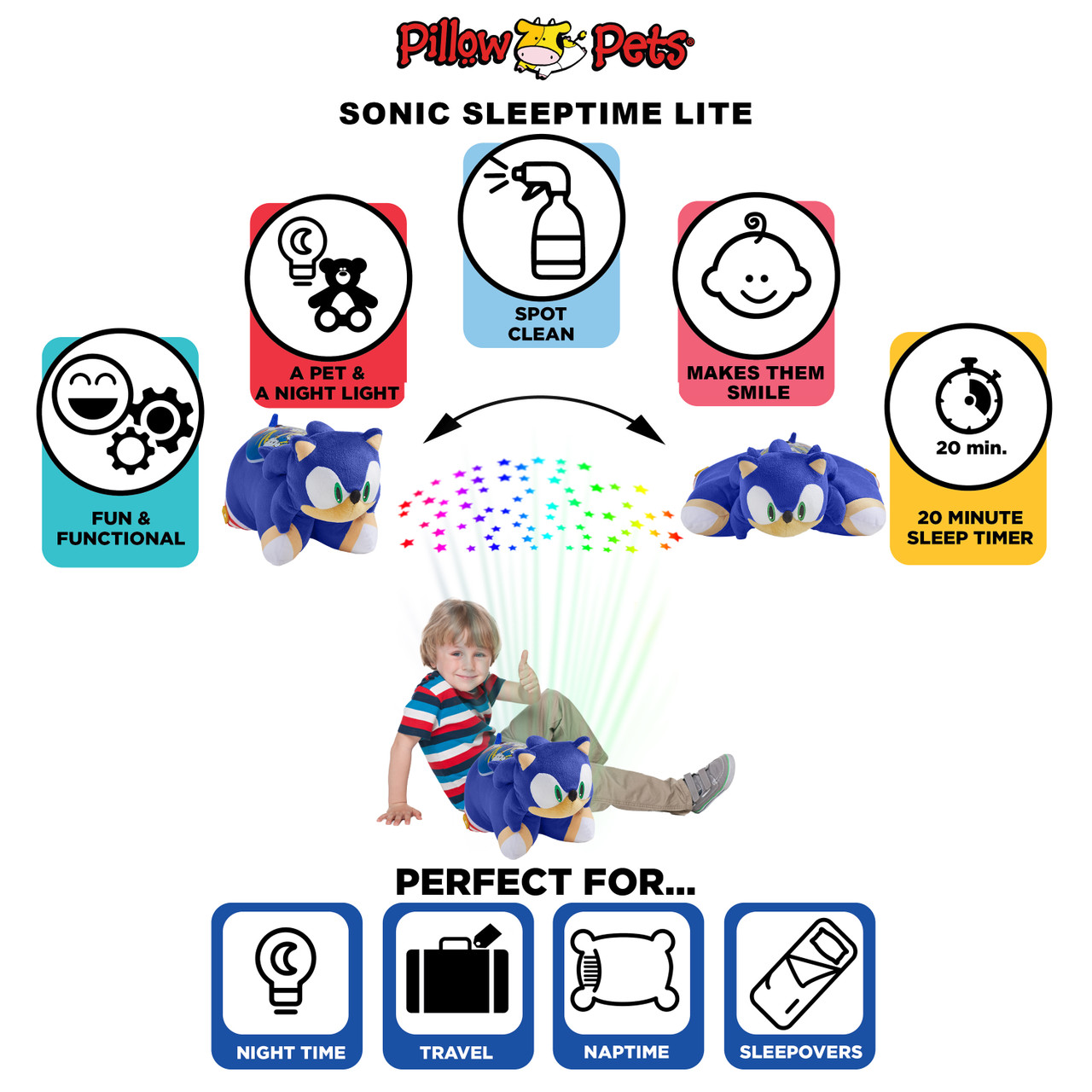 SEGA Sonic the Hedgehog Plush Sleeptime Lite - Image 7