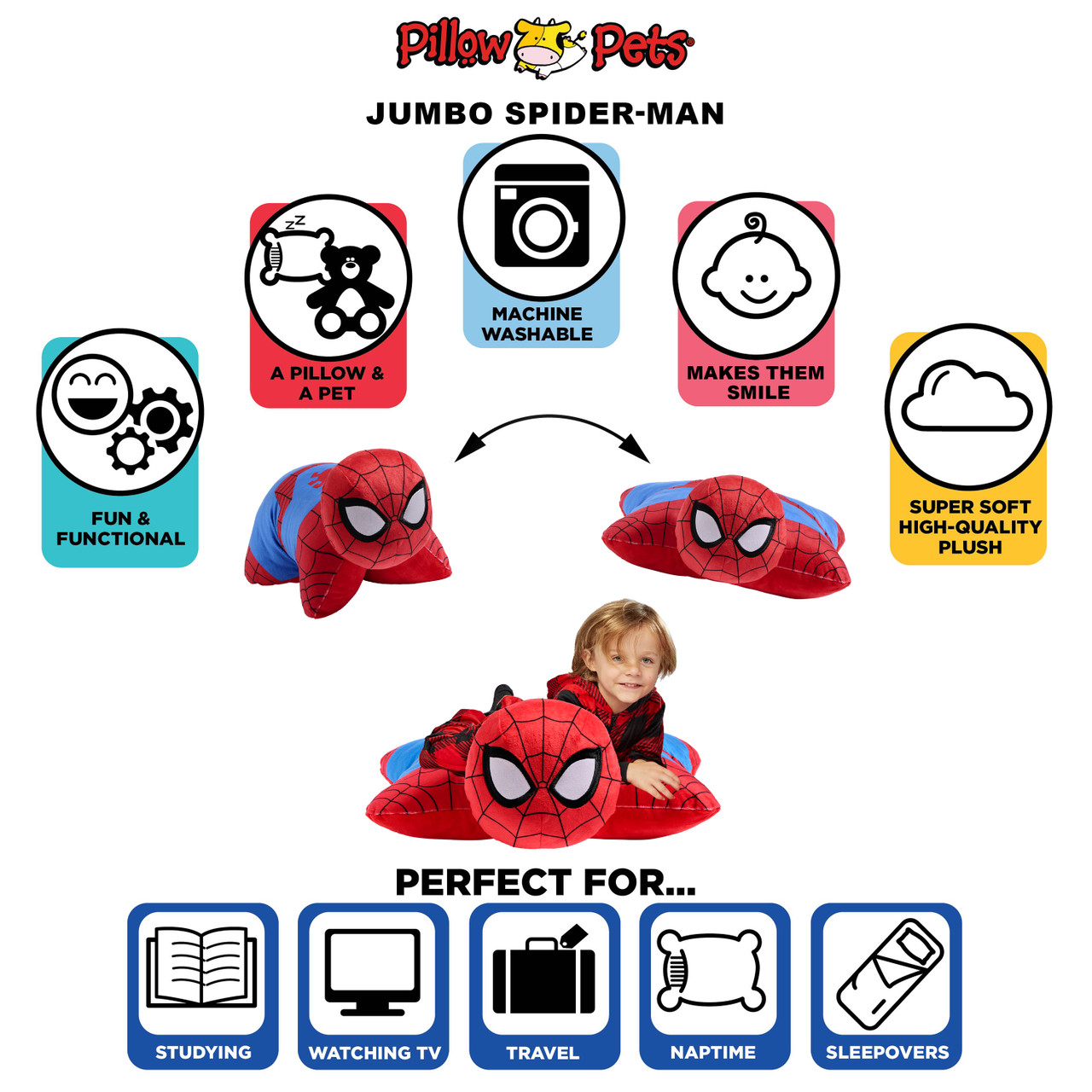 MARVEL Spider-Man Jumbo 30" Plush Pillow Pet - Image 5