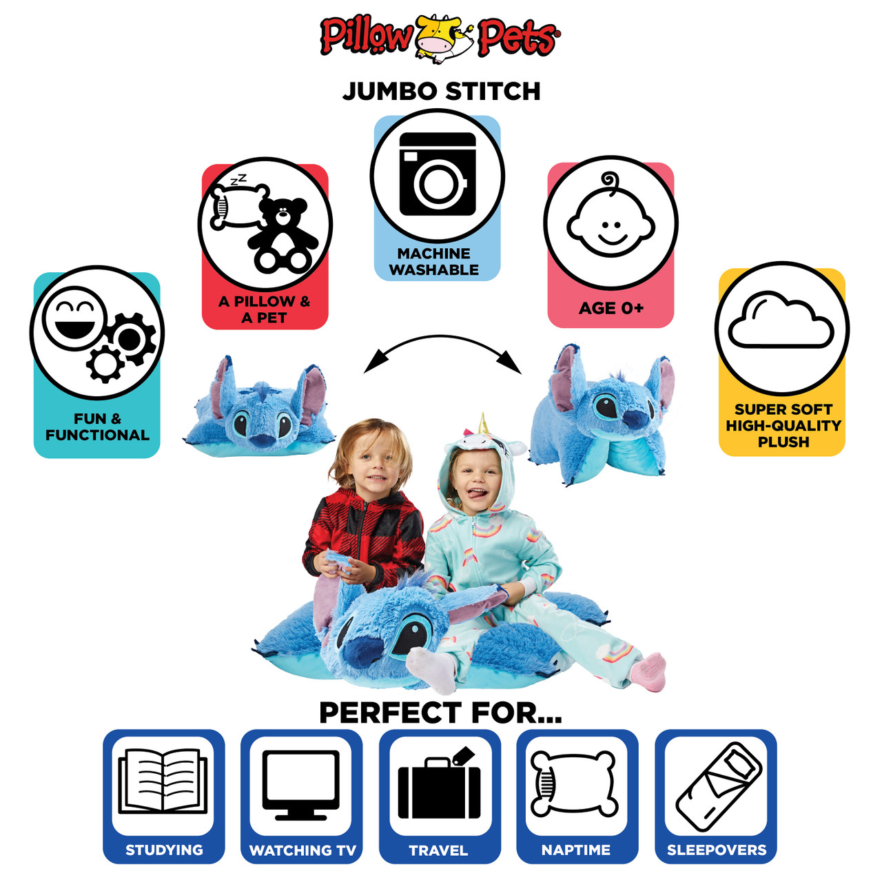 Disney Lilo & Stitch Stitch Jumbo 30" Plush Pillow Pet - Image 5
