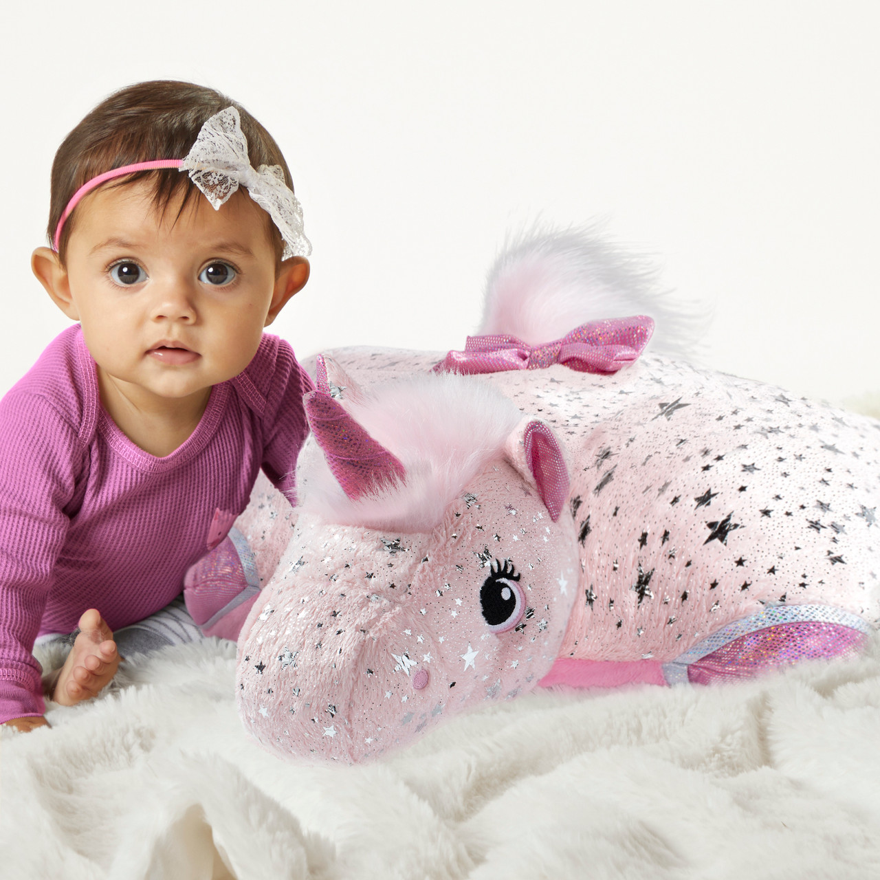 Sparkly Pink Unicorn Pillow Pet - Image 3