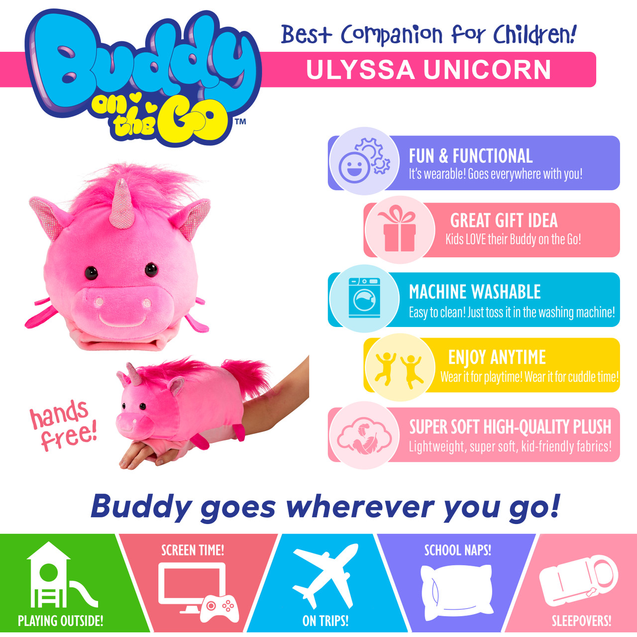 Buddy on the Go Plush - Ulyssa Unicorn - Image 5